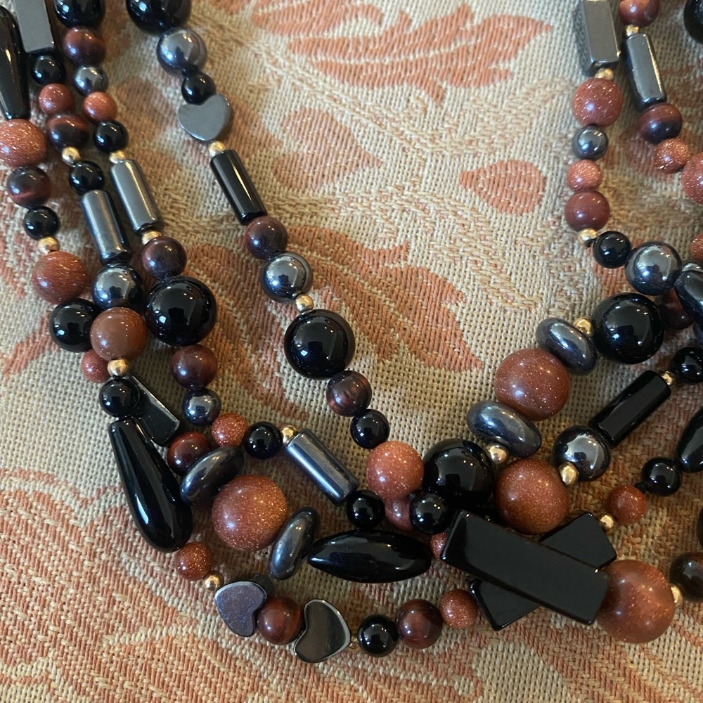 Chunky multi strand vintage necklace